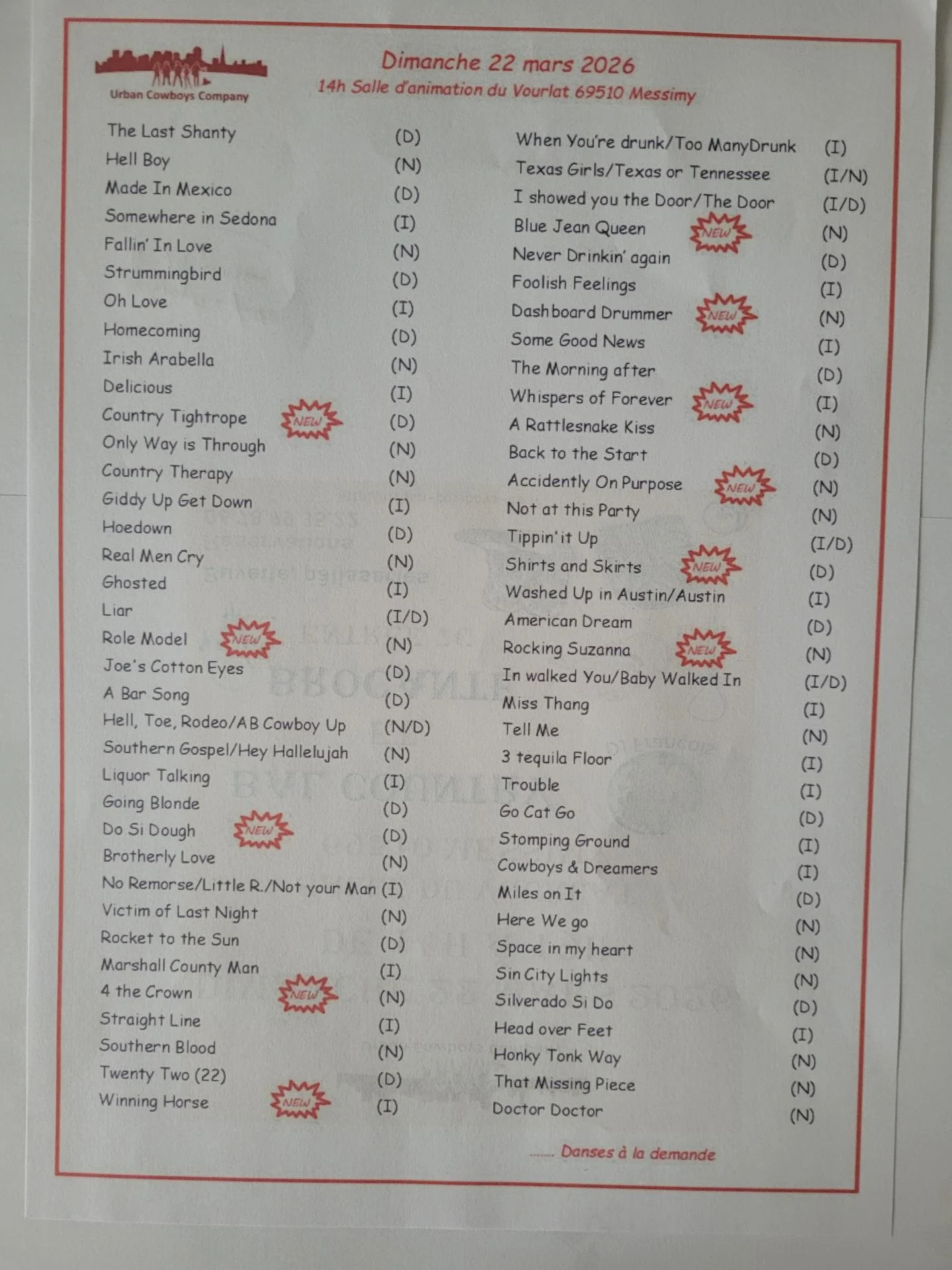 Messimy playlist 22 03 26